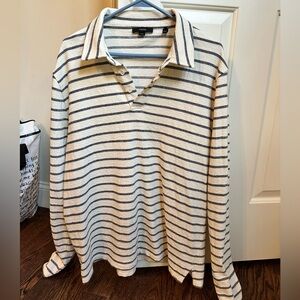 Vince Striped Men's collared polo pullover Shirt